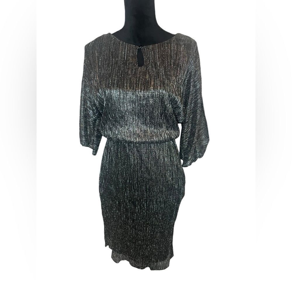 NWT J. TAYLOR METALLIC SPARKLY FLASHY KNEE LENGTH PARTY‎ DRESS WOMENS SIZE 4 - Picture 4 of 10